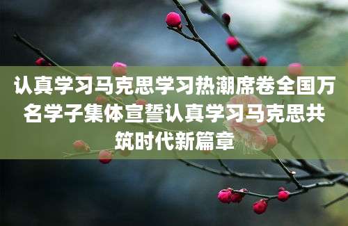 认真学习马克思学习热潮席卷全国万名学子集体宣誓认真学习马克思共筑时代新篇章