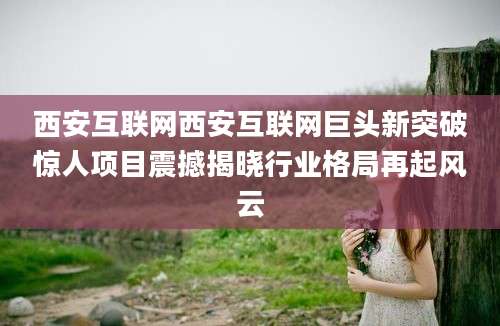 西安互联网西安互联网巨头新突破惊人项目震撼揭晓行业格局再起风云
