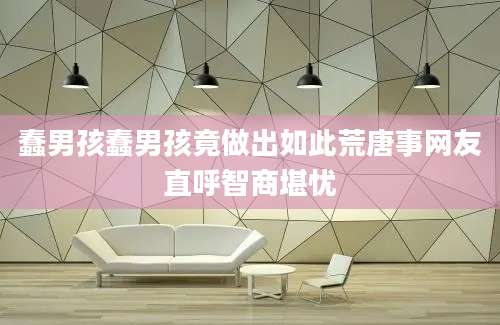 蠢男孩蠢男孩竟做出如此荒唐事网友直呼智商堪忧