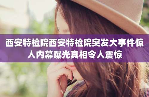 西安特检院西安特检院突发大事件惊人内幕曝光真相令人震惊