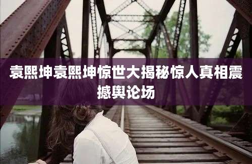 袁熙坤袁熙坤惊世大揭秘惊人真相震撼舆论场