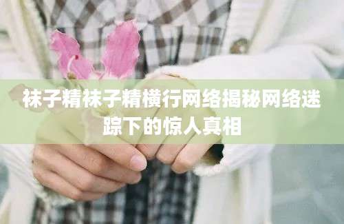 袜子精袜子精横行网络揭秘网络迷踪下的惊人真相