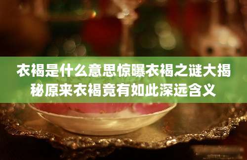 衣褐是什么意思惊曝衣褐之谜大揭秘原来衣褐竟有如此深远含义