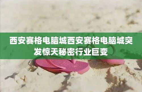 西安赛格电脑城西安赛格电脑城突发惊天秘密行业巨变
