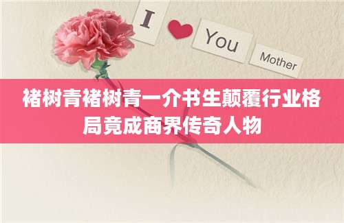 褚树青褚树青一介书生颠覆行业格局竟成商界传奇人物