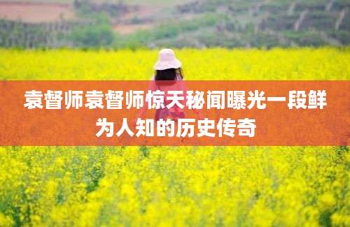 袁督师袁督师惊天秘闻曝光一段鲜为人知的历史传奇