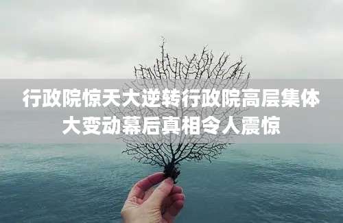 行政院惊天大逆转行政院高层集体大变动幕后真相令人震惊