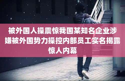 被外国人操震惊我国某知名企业涉嫌被外国势力操控内部员工实名揭露惊人内幕