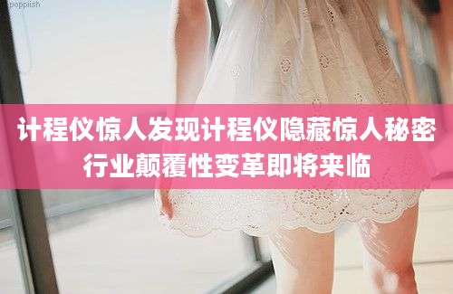 计程仪惊人发现计程仪隐藏惊人秘密行业颠覆性变革即将来临