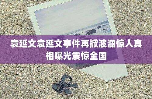 袁延文袁延文事件再掀波澜惊人真相曝光震惊全国