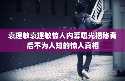 袁理敏袁理敏惊人内幕曝光揭秘背后不为人知的惊人真相