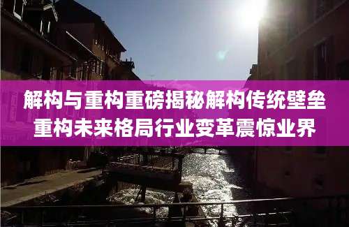 解构与重构重磅揭秘解构传统壁垒重构未来格局行业变革震惊业界