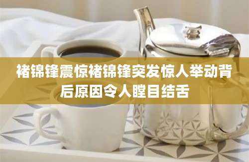 褚锦锋震惊褚锦锋突发惊人举动背后原因令人瞠目结舌