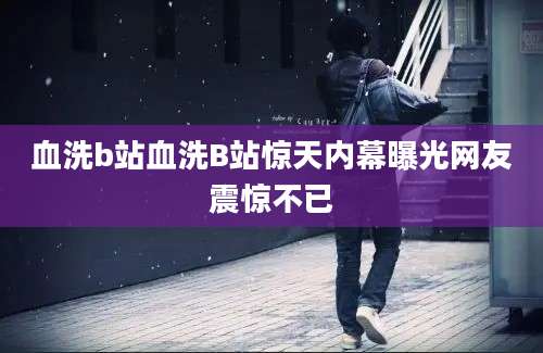 血洗b站血洗B站惊天内幕曝光网友震惊不已