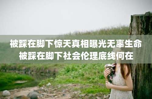 被踩在脚下惊天真相曝光无辜生命被踩在脚下社会伦理底线何在