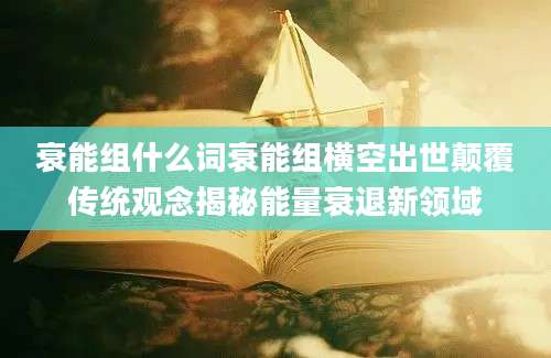 衰能组什么词衰能组横空出世颠覆传统观念揭秘能量衰退新领域