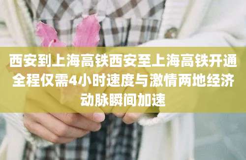 西安到上海高铁西安至上海高铁开通全程仅需4小时速度与激情两地经济动脉瞬间加速