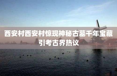 西安村西安村惊现神秘古墓千年宝藏引考古界热议
