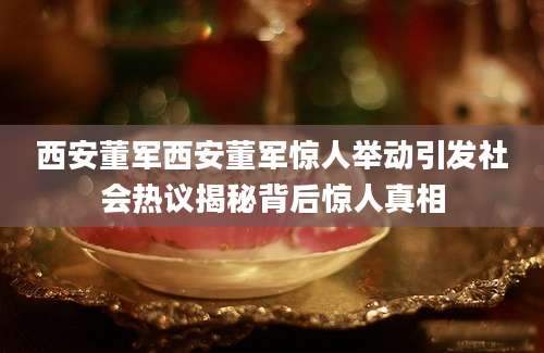 西安董军西安董军惊人举动引发社会热议揭秘背后惊人真相