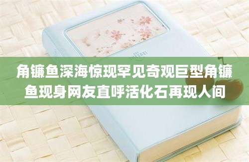 角镰鱼深海惊现罕见奇观巨型角镰鱼现身网友直呼活化石再现人间