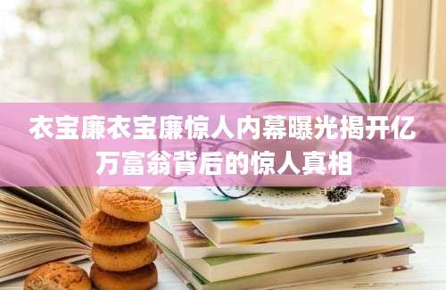 衣宝廉衣宝廉惊人内幕曝光揭开亿万富翁背后的惊人真相