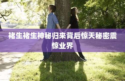 褚生褚生神秘归来背后惊天秘密震惊业界