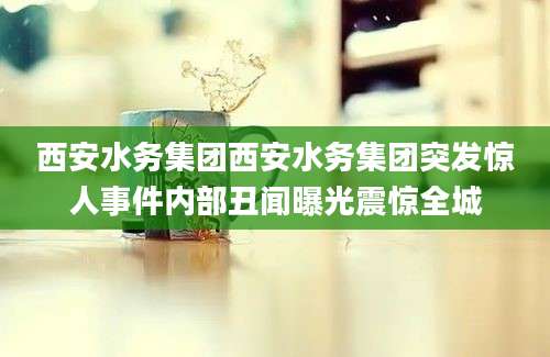 西安水务集团西安水务集团突发惊人事件内部丑闻曝光震惊全城