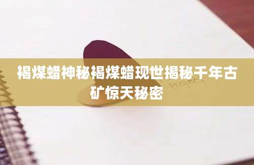 褐煤蜡神秘褐煤蜡现世揭秘千年古矿惊天秘密
