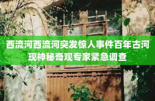 西流河西流河突发惊人事件百年古河现神秘奇观专家紧急调查