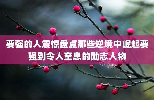要强的人震惊盘点那些逆境中崛起要强到令人窒息的励志人物