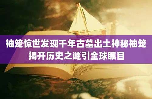 袖笼惊世发现千年古墓出土神秘袖笼揭开历史之谜引全球瞩目
