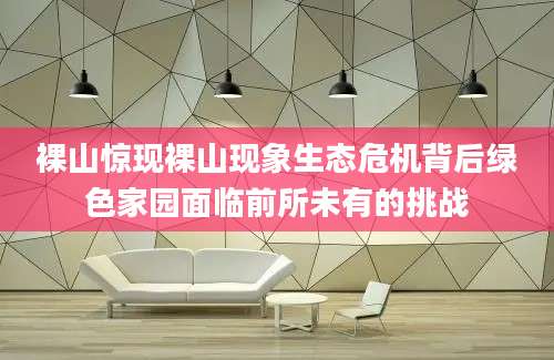 裸山惊现裸山现象生态危机背后绿色家园面临前所未有的挑战