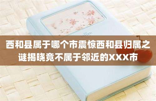 西和县属于哪个市震惊西和县归属之谜揭晓竟不属于邻近的XXX市