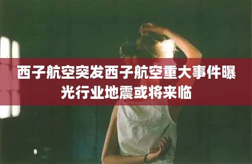 西子航空突发西子航空重大事件曝光行业地震或将来临