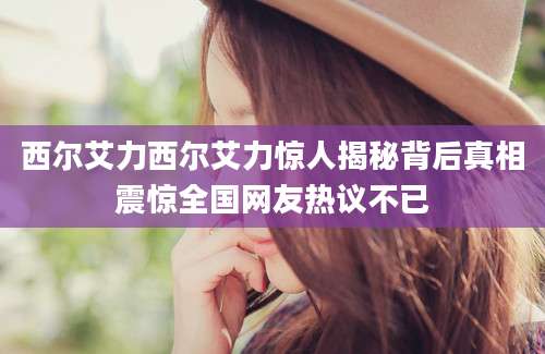 西尔艾力西尔艾力惊人揭秘背后真相震惊全国网友热议不已
