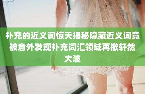补充的近义词惊天揭秘隐藏近义词竟被意外发现补充词汇领域再掀轩然大波