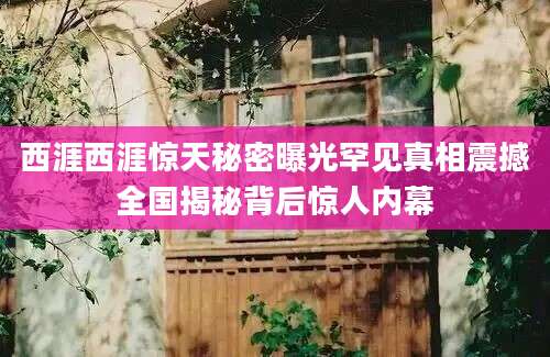 西涯西涯惊天秘密曝光罕见真相震撼全国揭秘背后惊人内幕