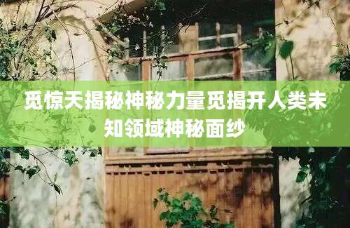 觅惊天揭秘神秘力量觅揭开人类未知领域神秘面纱