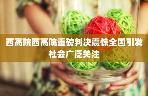 西高院西高院重磅判决震惊全国引发社会广泛关注