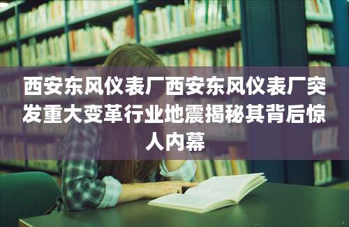 西安东风仪表厂西安东风仪表厂突发重大变革行业地震揭秘其背后惊人内幕