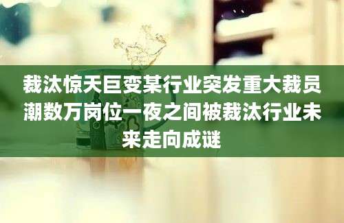 裁汰惊天巨变某行业突发重大裁员潮数万岗位一夜之间被裁汰行业未来走向成谜