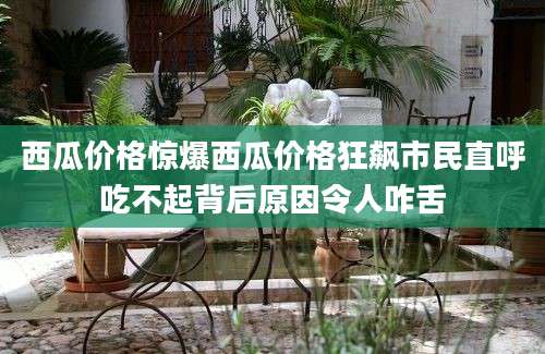 西瓜价格惊爆西瓜价格狂飙市民直呼吃不起背后原因令人咋舌
