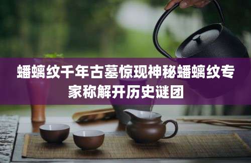 蟠螭纹千年古墓惊现神秘蟠螭纹专家称解开历史谜团