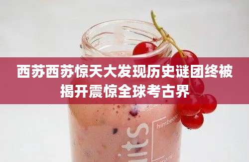 西苏西苏惊天大发现历史谜团终被揭开震惊全球考古界