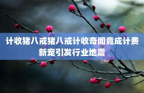 计收猪八戒猪八戒计收奇闻竟成计费新宠引发行业地震