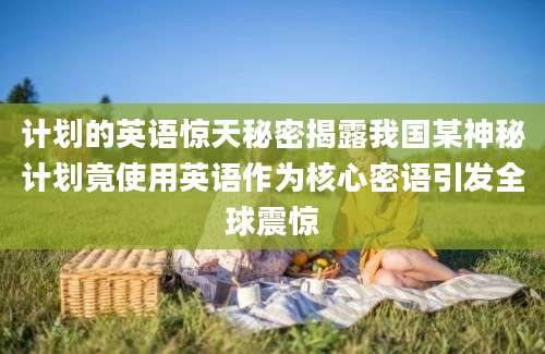 计划的英语惊天秘密揭露我国某神秘计划竟使用英语作为核心密语引发全球震惊