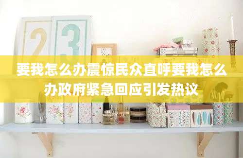 要我怎么办震惊民众直呼要我怎么办政府紧急回应引发热议