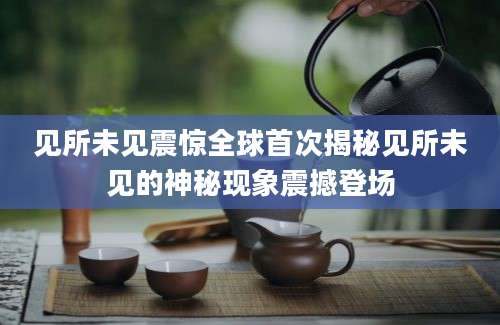 见所未见震惊全球首次揭秘见所未见的神秘现象震撼登场