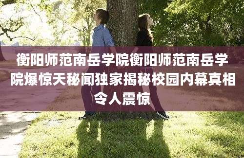 衡阳师范南岳学院衡阳师范南岳学院爆惊天秘闻独家揭秘校园内幕真相令人震惊