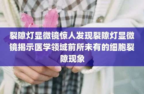 裂隙灯显微镜惊人发现裂隙灯显微镜揭示医学领域前所未有的细胞裂隙现象
